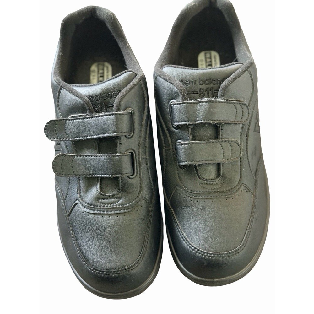 New Balance MW811VK Blk Leather Hook & Loop Walking Shoes Sneakers Size 11.5 4E